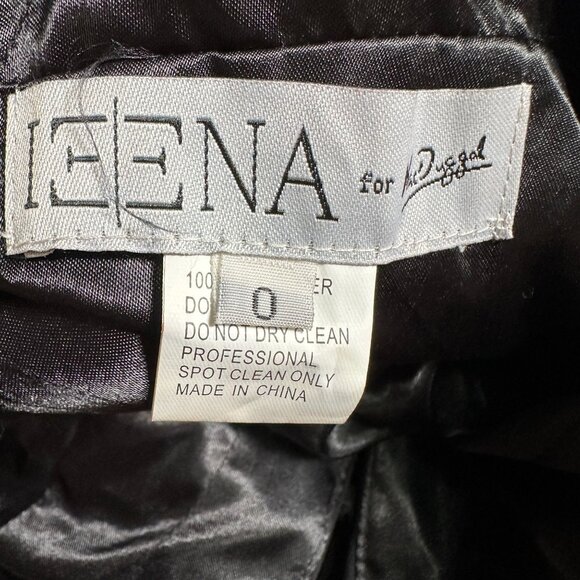 Ieena for Mac Duggal Black Evening Gown Dress Size 0 Long Formal Tulle V-Neck - Picture 10 of 11